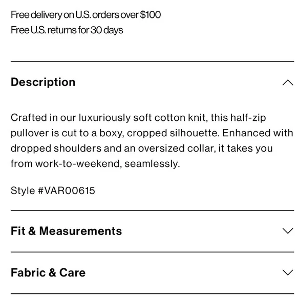 NWT Varley Mentone Half-Zip Knit Pullover - Picture 8 of 8